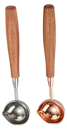 Alipis 1set Measuring Spoons with Wooden Handle Stainless Steel Kitchen Gadgets for Tea Sugar and Spices for Cooking and Baking Practical Present for Lovers 2pcs