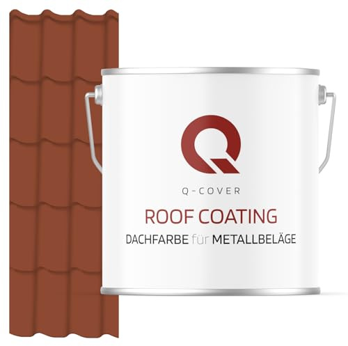 Q-COVER Vernice per coperture in metallo, 5 l, Marrone rame RAL 8004, resistente alle intemperie, ai raggi UV e alla ruggine, semi-opaca