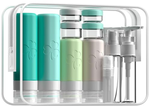 INSFIT 23 Pièces Flacon Voyage Silicone, Contenant Voyage Kit Avion | Kit Voyage Produit Toilette, Accessoire Voyage, Trousse Toilette Recipient Voyage, 23 Pièces Gel Douche Sans BPA Avion
