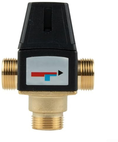 Valvola miscelatore termostatico a 3 vie, in ottone, 35-60 °C, filettatura maschio DN20 DN25, per uso domestico con acqua calda e riscaldamento a pavimento (DN20)