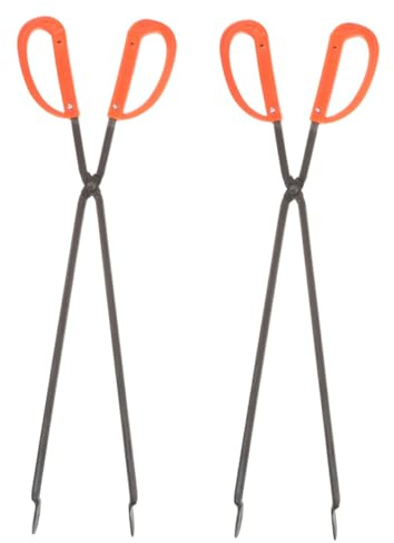 Toyvian 2 Stück Multifunktionale Müllzange Feuerzange Greifarm für Kamin Garten und Outdoor Reinigung Langlebig Ergonomisch für Kaminholz Abfall und Grill Praktische Handhabung für Haus