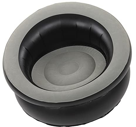 Sxhlseller Aufblasbares Sofa, Bequemes Beflocktes Luftsofa für Wohnzimmer, Schlafzimmer, Büro, Ergonomischer Aufblasbarer Stuhl für Nickerchen Beim Lesen, Umweltfreundliches Material (Grey)
