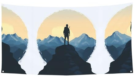 Bedrucktes Banner zum Aufhängen, Motiv: Erobere den Berg, 178 x 88,9 cm, Feiertagsparty, Weihnachten, Versammlungsbanner – 180 x 90 cm
