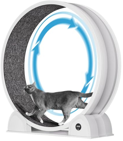 GarveeHome XL Katzenlaufrad 103cm mit Schrittzähler & Kratzbrett - Super Leises Laufrad für Große Katzen bis 12kg, Abnehmbarer Teppich, Ideal für Gewichtsreduktion und Gesundheit - A