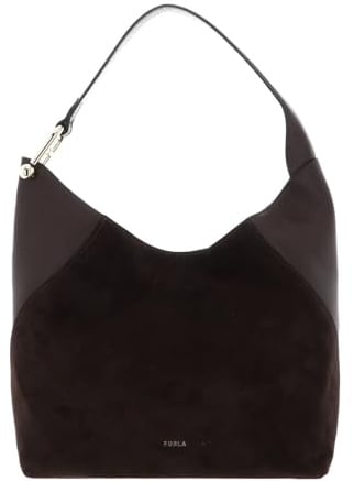 Furla Leder Schultertasche Lara Hobo Bag Espresso dunkelbraun