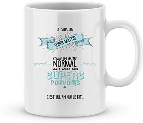 Mug maître à personnaliser avec le prénom de votre enfant - Cadeau pour maître personnalisé - cadeau maître pour la fin d'année scolaire - cadeau original maître - cadeau école maître