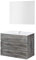 Baikal | Conjunto Completo de Mueble de Baño Suspendido a la Pared con Lavabo Cerámico y Espejo | Tres Cajones, Cierre Amortiguado, Melamina 16mm | Mueble MONTADO | Vintage | 100cm