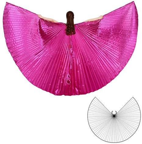 Wuchieal ISIS Wings - Andador de Vientre, diseño de alas de ángel para Halloween, Color Rosa Oscuro, tamaño Talla única