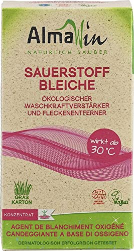 AlmaWin® Sauerstoffbleiche Pulver 2x400g für strahlend weiße Wäsche ab 30°C, gegen Gerüche & Verfärbungen - Aktivsauerstoff Bleichmittel für Abfluss, Spül- & Waschmaschine