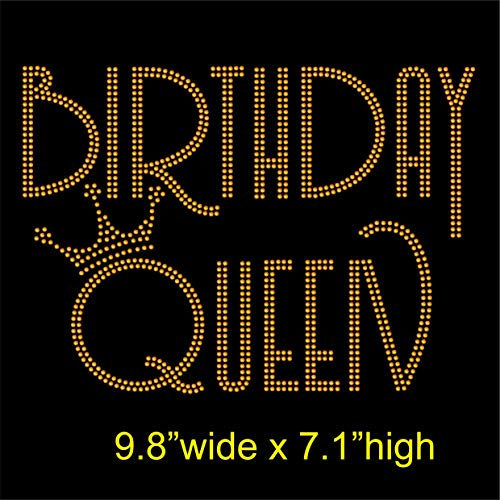 Birthday Queen Hotfix Rhinestone Diamante Iron on Transfer Motif Applique