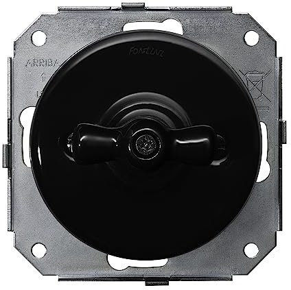 FONTINI - GARBY COLONIAL - Interrupteur Va & Vient et Manette Porcelaine Noire Réf. 31308173