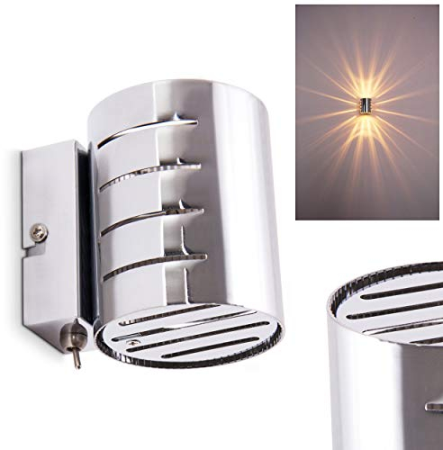 Wandleuchte Ponte, Wandlampe aus Metall in Chrom, 1-flammig, 1xG9, Wandspot mit Lichteffekt u. An-/Ausschalter am Gehäuse, ohne Leuchtmittel