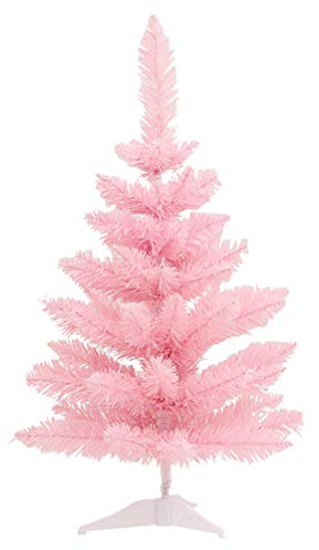 BESPORTBLE Mini Weihnachtsbaum Tannenbaum Rosa Künstlicher Christbaum Klein Miniatur Tanne Tischdeko für DIY Basteln Schaufenster Xmas Party Weihnachtsdeko 60 cm