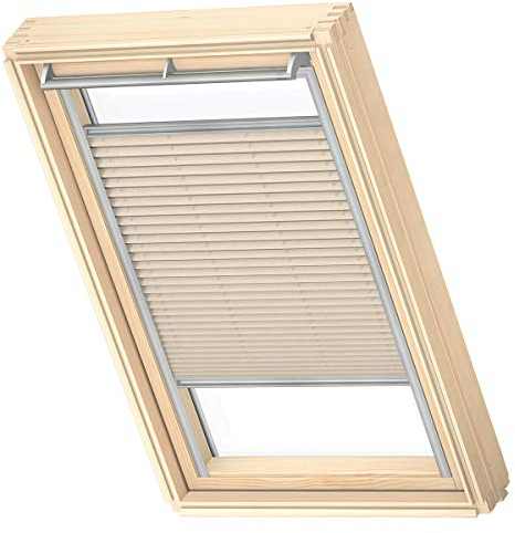 VELUX Original Dachfenster Plissee für SK08, Champagner, mit Grauer Führungsschiene