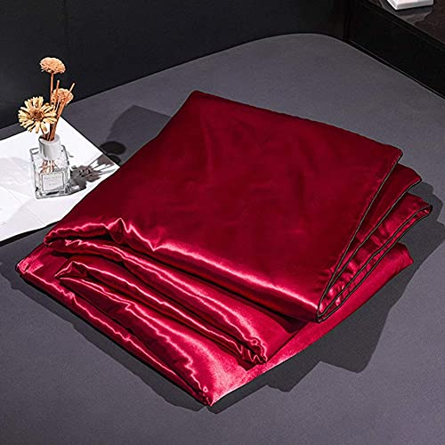 Yinghesheng Sommerbettdecke, Ultrafeine Faser, Antiallergische Hohlfaser, Sommerdecke Aus Eisseide, Superweich Und Leicht Zu Reinigen, Bequem,Rot,150x200cm