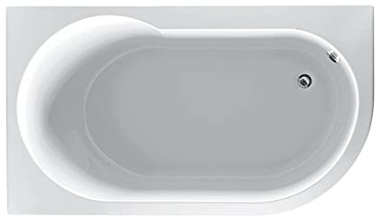 Diva Bathroom Compact Reinforced Super Strong Acrylic Shower Bath 1550 x 900 – Left Hand