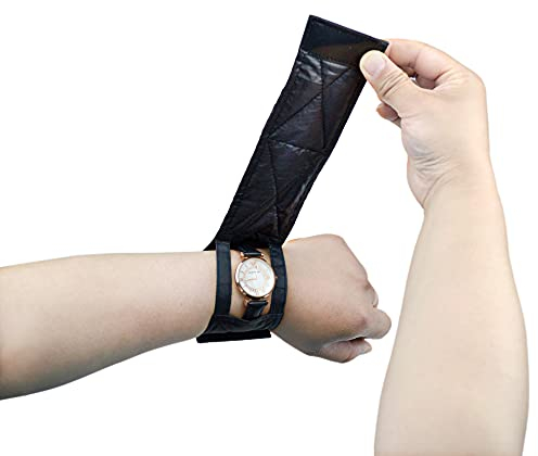welsoon Verstellbares, taktisches Militärarmband mit wasserdichtem Stoff, schützt Ihre Uhr, schwarz, Groß