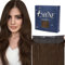 Fshine Mittelbraun Secret Extensions Echthaar 40cm 80g Flip in Extensions Echthaar Halo Haarextension Echte Haare Farbe 4