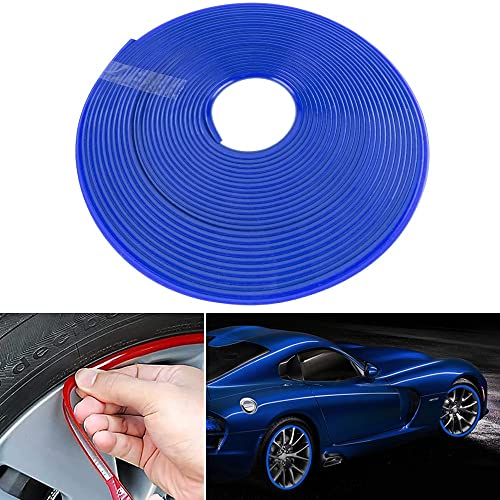 Anello di protezione per ruota auto, 26 m, strisce di protezione per cerchioni auto, strisce di colore rosso, decorazione per cerchioni auto, colore blu