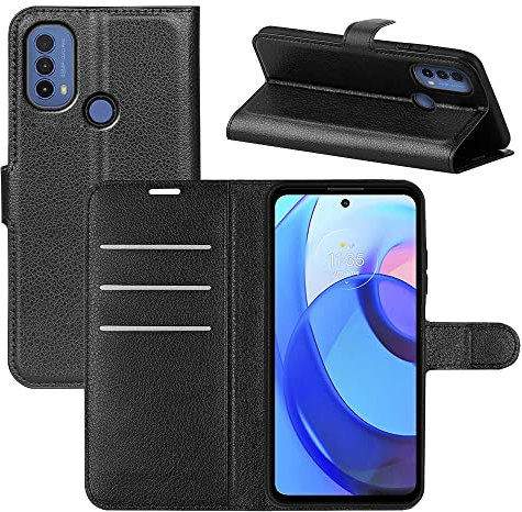 Fertuo Coque pour Motorola Moto E20 / E40 / E30, Antichoc Portefeuille Étui Housse en Cuir à Rabat Flip Cover Case avec Silicone Bumper, Porte Carte, Béquille, Boucle Magnétique pour Moto E20, Noir