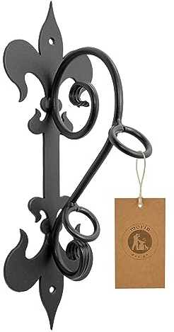 MORIA DESIGN U-03 geschmiedeter Fahnenhalter aus Metall, Wandhalterung - Flaggenhalter für Fahnen - Fahnenmasthalter, Outdoor, für Hausfassaden, leichte Montage