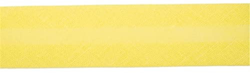 Jajasio Baumwoll Schrägband 25mm breit in 24 Farben, Einfassband Baumwolle Nahtband 06 ? zitronengelb