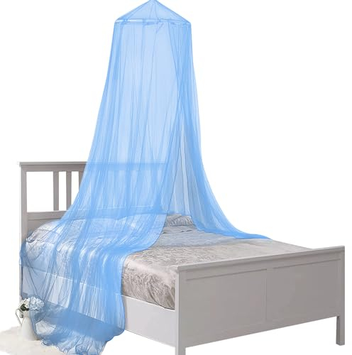 Zanzariera per letto, letto matrimoniale, da viaggio, zanzariera sospesa per lettino, zanzariera per amaca a casa, viaggi, campeggio, zanzariera (60 x 250 x 1050 cm, blu)