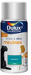 Dulux Valentine Simple & Déco Peinture Intérieure de Rénovation - pour vos Meubles en Bois, Mélaminé, Pvc, Métal Peint - Couleur : Acapulco Satin - Aérosol 250ml
