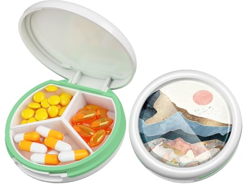 Tablettenbox 3 Fächer Pillendose Wasserdichte Medikamentenbox Pillenbox für Reise & täglichen Fächern für Medikamente,Vitamine, Fischöl,Nahrungsergänzungsmittel usw.
