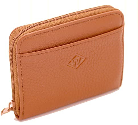 Van Der Rich ® - Mini Porte Monnaie en Cuir avec Porte-clés - Femme (Orange)