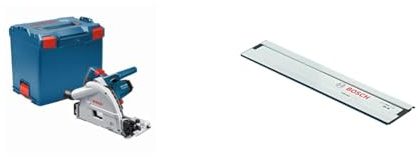 Bosch Professional Scie circulaire Filaire (1 400W, 4,7kg, Ø de la lame de scie : 165 mm, L-BOXX) & rail de guidage FSN 1100 (longueur 110 cm, compatible avec les scies circulaires GKS)