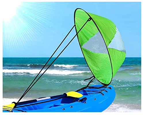 Floving Pop up Kajak Wind Segel, Faltbares Downwind Segel, Tragbare Kanus Downwind Segel, Kajak Segel, Kajaks Kanus (Grün)