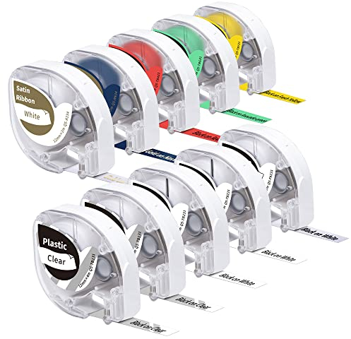 10x Phomemo P12/P12 Pro/LT12 Etikettenband Original 12mm x 4m Satinband/Eisen auf Etiketten/Plastiketiketten Q5-FA231/Q5-R234/Q5-RN34/Q5-TB131/Q5-TB231/Q5-TB431/Q5-TBG31/Q5-TBY31 Etikettenband