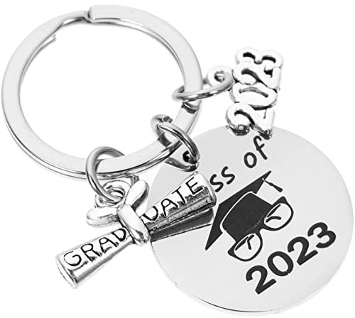 SOIMISS 2023 Schlüsselanhänger Für Die Abschlusssaison Andenken Geschenke Abschlussgeschenke Schlüsselanhänger Geschenkideen Zum Doktortitel Doktorhut Abi Liebhaber Rostfreier Stahl Metall