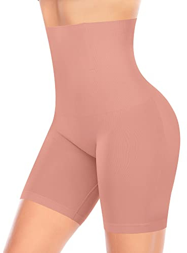 YARRCO Culotte Gainante Femme Ventre Plat Invisible Taille Haute Short Gainant Panty Gainant Shorty Gaine Amincissante Culottes Sculptantes sans Couture Anti Frottement Cuisse (Rose-Firm Control,XL)