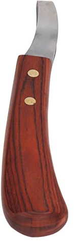 Couteau à Sabot, Couteau à Sabot à Double Tranchant avec Manche en Bois Outil De Maréchal-ferrant Boucle De Toilettage équine Antidérapante Cisaille à Sabot Ovale Coupe-Sabot Polyvalent pour Couper
