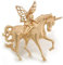 Broche fée et licorne en métal doré mat – 45 mm de diamètre, taille unique, Pas de type de métal, Pas de gemme