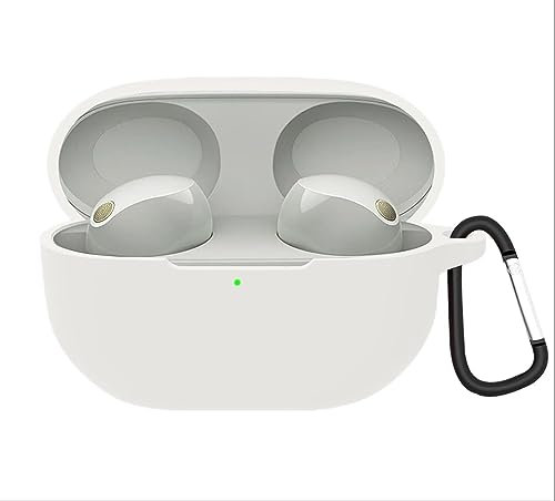 GIOPUEY Funda Compatible con Sony WF-1000XM5, Ultradelgado Silicona Case Cover, Anti-caída, Portátil - Blanco