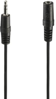 Hama 3,5mm Klinkenverlängerung Stecker - 2,5m, 2 Kerne, Korb, Schwarz: Audio-Extensionskabel, Kabel, für Verstärker, Musik-Player, Lautsprecher