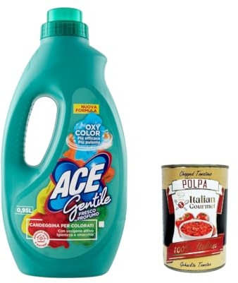 6x ACE Candeggina Gentile Bleach, Delicate, Feinbleichmittel für farbige und empfindliche Produkte 0.95 Litres + Italian Gourmet polpa 400g