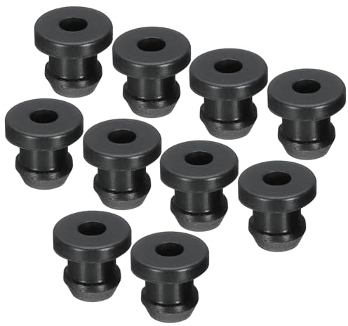 sourcing map 10Pcs Snap Rubber Grommet Plug Mount Dia 6mm ID 3.5mm Seal Anti-Scratch for Electrical Box Cable Pipe Black