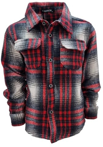 Fashion Boy Flanellhemd Kariertes Hemd Holzfällerhemd, JS117