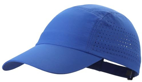 Decentron Mens Performance Baseball Cap for Running & Golf Sun Protection Quick Dry Fit Hat Blue