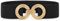 JasGood Damen Breiter Elastischer Taillengürtel Stretchy Gürtel für Kleider Hüftgürtel Goldener Schnalle Gürtel für Damen,Schwarz,90cm