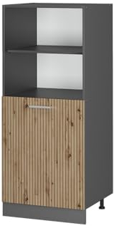 Vicco Herdumbauschrank R-Line, Herdschrank, Artisan-Eiche/Anthrazit, 60 cm