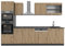 Vicco Küchenzeile R-Line, Artisan Eiche/Anthrazit, 300 cm mit Hochschrank, AP Anthrazit