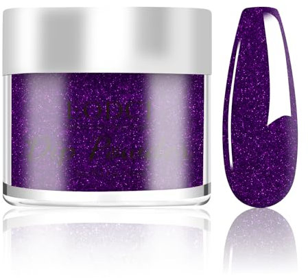 EODCI Dipping Powder Nails Pulver, Lila Dipping Nagelpulver, Paillette Dip Pulver Nagel Dipping Puder French Nagelkunst Starter Maniküre für Salon DIY & Hause Nagelpuder Spiegelpulver