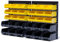 KJE 30PCS Wall Mounted Storage Bins, Plastic Tool Organizer for Garage Storage, Screws, Nuts, Bolts, Small Hardware Parts -Black, Yellow