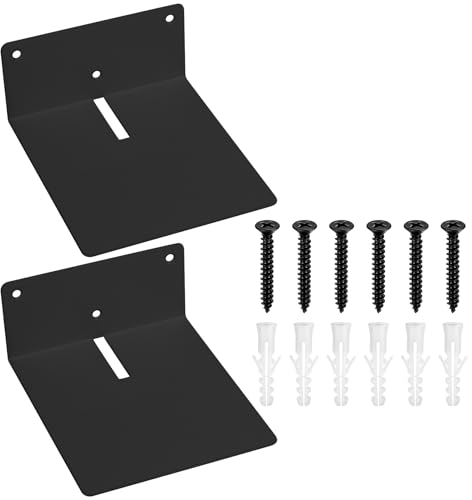 2 Pcs Kleine Wandregale, Unsichtbares Bücherregal Wand, Klein Schwebendes Bücherregale, Metall Wandregal, Bücherregal Schwebendes Regale Wand für Schlafzimmer Büro Küche (Schwarz 125x150x60mm)