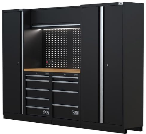 SOGI ARR-OFF-2875-L Arredamento modulare per officina e garage - piano in legno - 2875x465x2000 mm